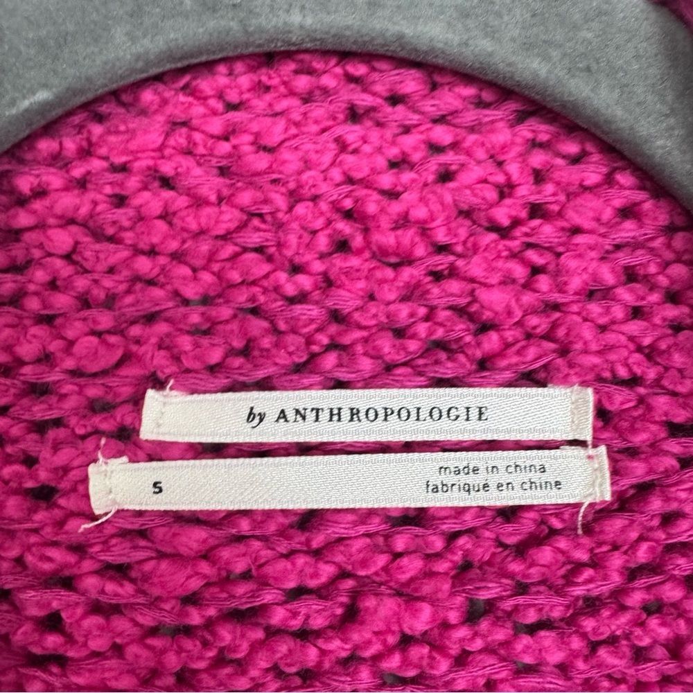 BY ANTHROPOLOGIE | Fuchsia Pink Turtleneck Sweater Flare Sleeve Women’s Size S - Picture 7 of 10